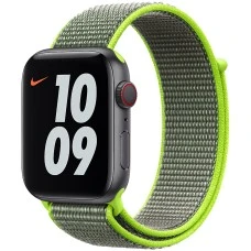 Ремешок Nylon Apple Watch 38 / 40 mm (Салатово-серый)