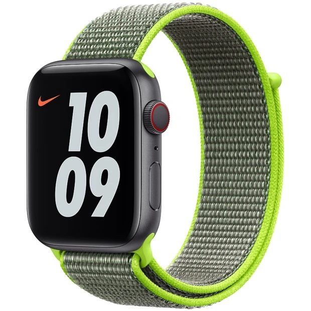 Ремешок Nylon Apple Watch 38 / 40 mm (Салатово-серый)