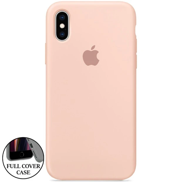 Силіконовий чохол Original Round для Apple iPhone X  /  XS (08) Рожевий Пісок