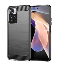 Силикон Polished Carbon Xiaomi Redmi Note 11 / Note 11S (Черный)