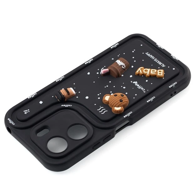 Чехол Pretty Things Case Xiaomi Redmi 13C / Poco C65 / Poco M6 (Black/Bear)