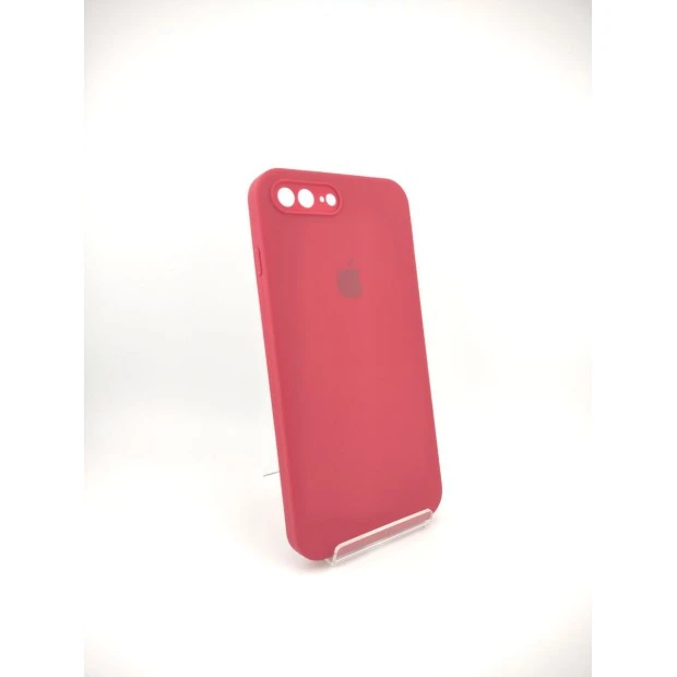 Силіконовий оригінальний чохол Square RoundCam для Apple iPhone 7 Plus  /  8 Plus (04) Рожевий Червоний