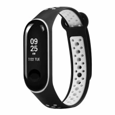 Ремешок Sport Xiaomi Mi Band 2 (Чёрный с белым)