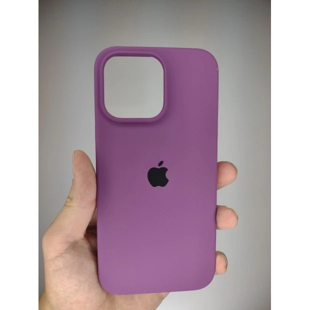 Силіконовий оригінальний чохол круглої форми для Apple iPhone 15 Pro Max (28) Brinjal.