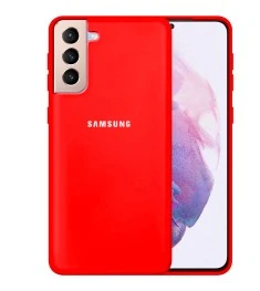 Силіконовий оригінальний 360-чохол з логотипом для Samsung Galaxy S21 Plus (черв..
