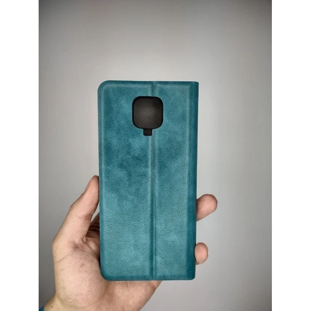 Чехол-книжка Leather Book Xiaomi Redmi Note 9 Pro / Note 9S (Бирюзовый)