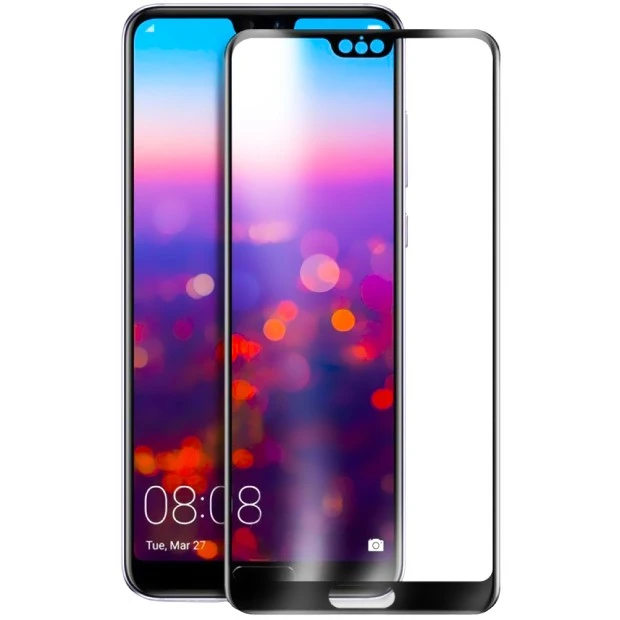 Защитное стекло для Huawei P20 Pro Black (Клей)