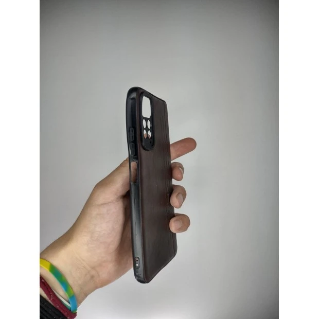 Шкіряний чохол-накладка для Xiaomi Redmi Note 11  /  Note 11S (Коричневий)