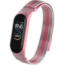 Ремешок Milanese Loop Color Xiaomi Mi Band 3 / Mi Band 4 (Розово-малиновый)