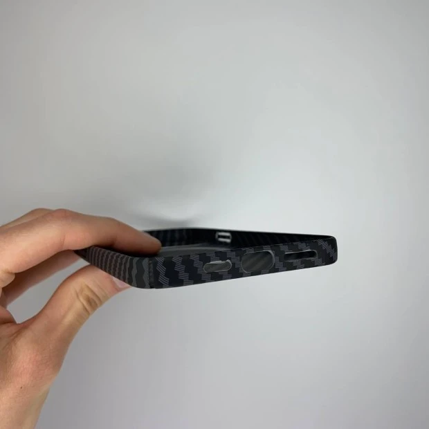 Чохол-накладка Carbon MagSafe для Apple iPhone 13 Pro Max (Чорний)