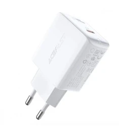 СЗУ-адаптер Acefast A25 20W PD QC (1Type-C / 1USB) (Белый)