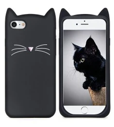 Силикон Kitty Case Apple iPhone 6 / 6s (чёрный)