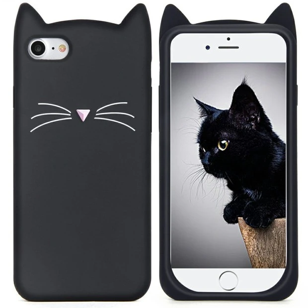 Силиконовый чехол Kitty Case Apple iPhone 6 / 6s (чёрный)