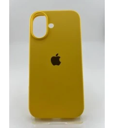 Оригінальний силіконовий чохол круглої форми для Apple iPhone 16 (13) жовтого ко..