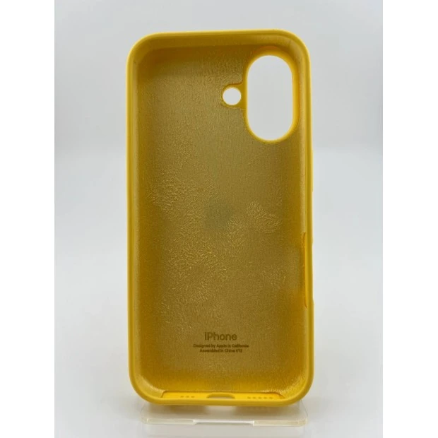 Оригінальний силіконовий чохол круглої форми для Apple iPhone 16 (13) жовтого кольору