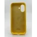 Оригінальний силіконовий чохол круглої форми для Apple iPhone 16 (13) жовтого кольору
