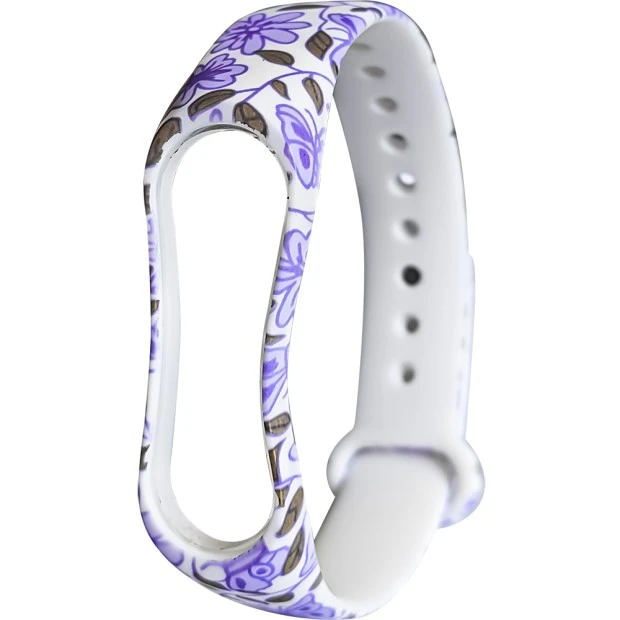 Ремешок Picture Design Xiaomi Mi Band 3 / Mi Band 4 (Фиолетовая бабочка)