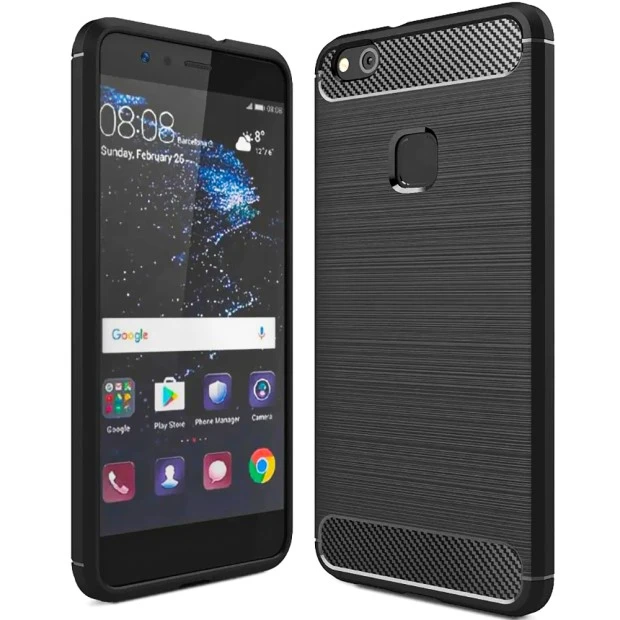 Силикон Polished Carbon Huawei P10 Lite (Чёрный)