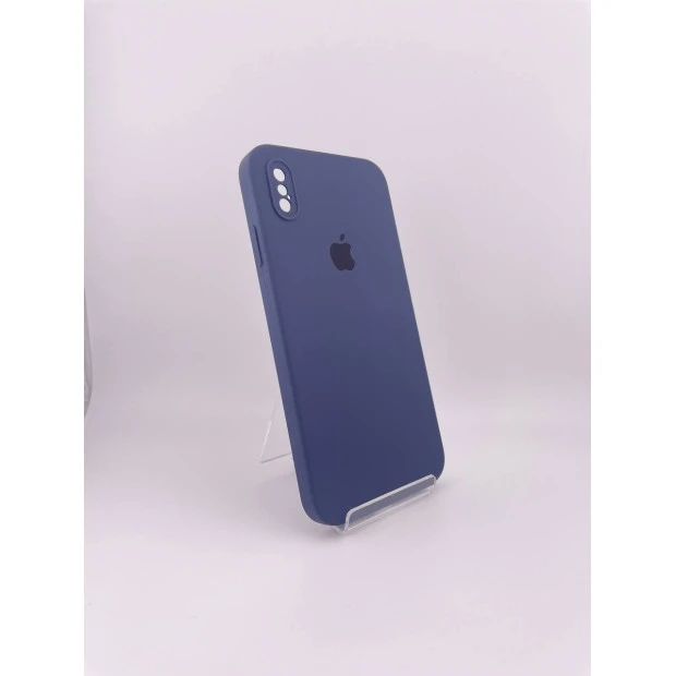 Оригінальний квадратний круглий чохол для Apple iPhone XS Max (09) Силікон Midnight Blue