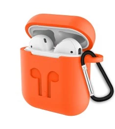 Чохол для навушників Full Silicone Case Apple AirPods (18) Оранжевий