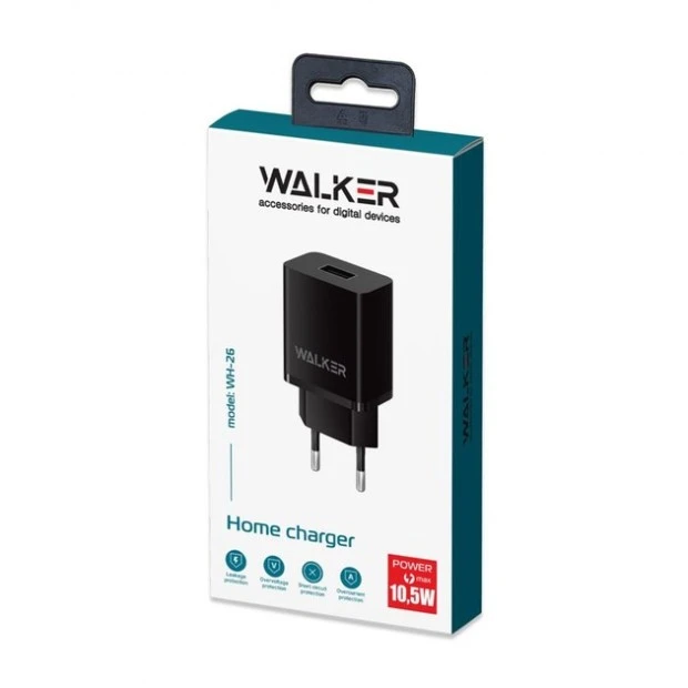 СЗУ-адаптер Walker WH-26 2.1A (1USB) (Чёрный)