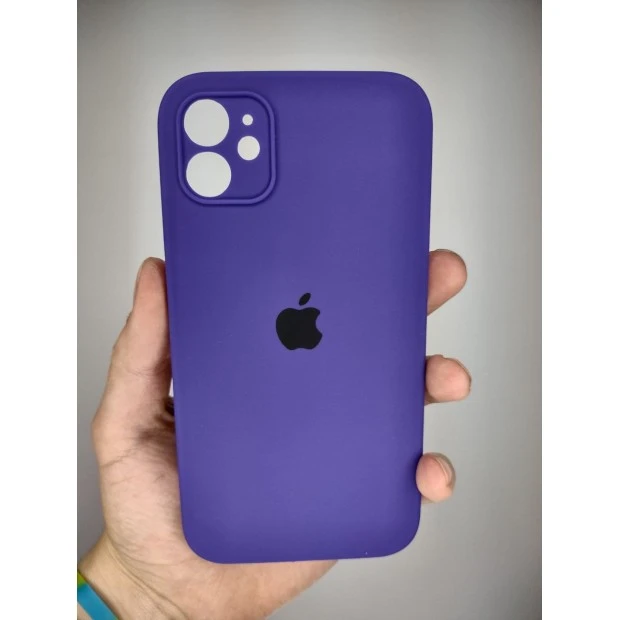 Силіконовий оригінальний квадратно-круглий камуфляжний чохол для Apple iPhone 11 (Аметист)