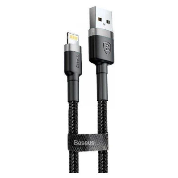 USB-кабель Baseus Cafule 1.5A (2м) (Lightning) (Чорний / Сірий) CALKLF-CG1