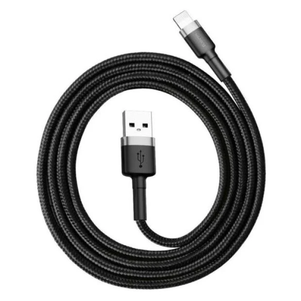 USB-кабель Baseus Cafule 1.5A (2м) (Lightning) (Чорний / Сірий) CALKLF-CG1