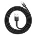 USB-кабель Baseus Cafule 1.5A (2м) (Lightning) (Чорний / Сірий) CALKLF-CG1 USB-кабель Baseus Cafule 1.5A (2м) (Lightning) (Чорний / Сірий) CALKLF-CG1