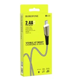 USB-кабель Borofone BU15 Superior (MicroUSB) (Чёрно-серый)