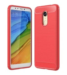 Силикон Polished Carbon Xiaomi Redmi 5 Plus (Красный)