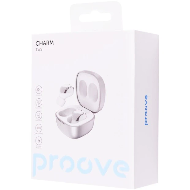 Бездротові навушники-гарнітура вкладиші Proove Charm TWS (Сріблястий)