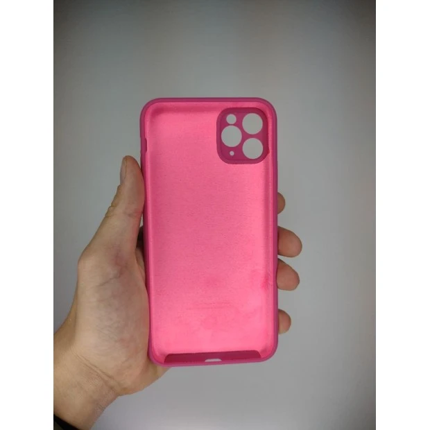 Силіконовий оригінальний чохол RoundCam для Apple iPhone 11 Pro Max (60) фуксія.