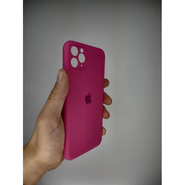 Силіконовий оригінальний чохол RoundCam для Apple iPhone 11 Pro Max (60) фуксія.