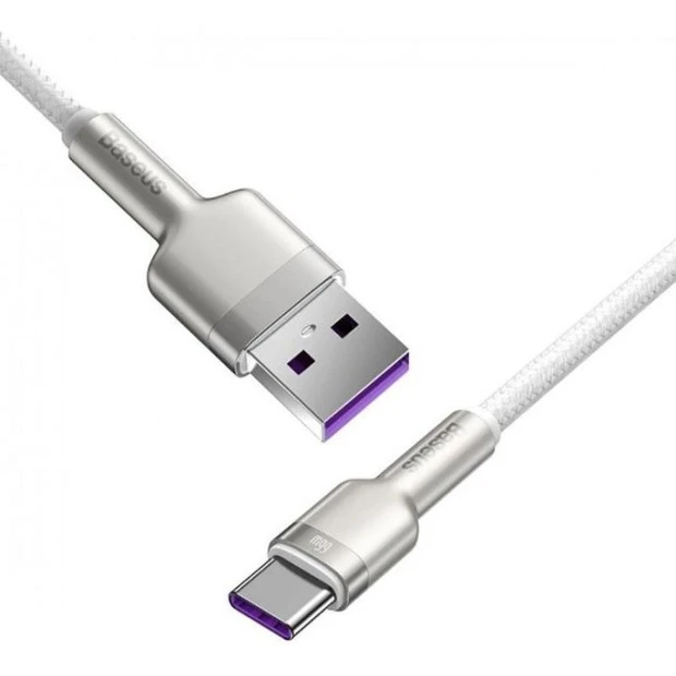 USB-кабель Baseus Cafule Metal Data 66W (1m) (Type-C) (Білий) CAKF000102