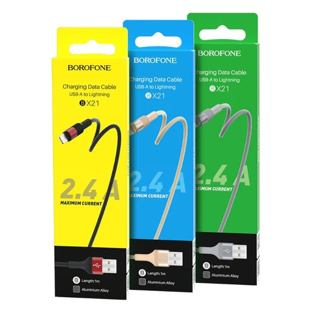 USB-кабель Borofone BX21 (Lightning) (Сірий)