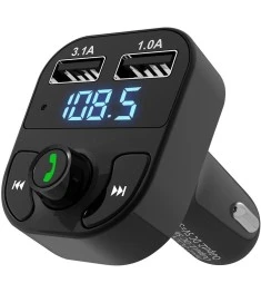 FM - модулятор X8T Player 3.1A (Bluetooth, MicroSD, USB, Aux) Black