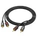 Кабель-удлинитель AUX Borofone BL13 2RCA (2red / 2white) (Чёрный) Кабель-удлинитель AUX Borofone BL13 2RCA (2red / 2white) (Чёрный)