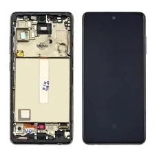 Дисплей для Samsung A525 Galaxy A52 (2020) с чёрным тачскрином и серой корпусной рамкой (с широким о