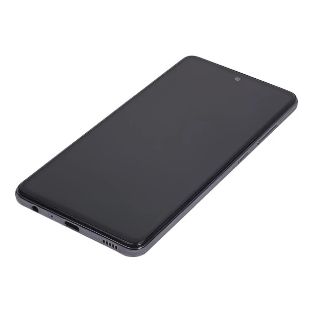 Дисплей для Samsung A525 Galaxy A52 (2020) с чёрным тачскрином и серой корпусной рамкой (с широким о