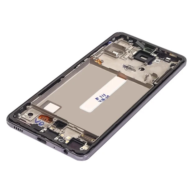 Дисплей для Samsung A525 Galaxy A52 (2020) с чёрным тачскрином и серой корпусной рамкой (с широким о