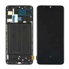 Дисплей для Samsung A705 Galaxy A70 (2019) с чёрным тачскрином и чёрной корпусной рамкой (с широким