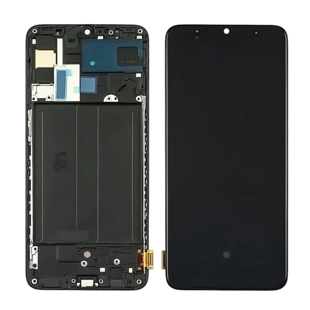 Дисплей для Samsung A705 Galaxy A70 (2019) с чёрным тачскрином и чёрной корпусной рамкой (с широким