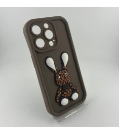 Чохол Pretty Things Case для Apple iPhone 15 Pro (коричневий / зайчик)