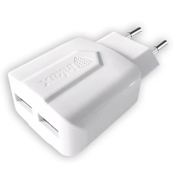 Inkax CD-21 адаптер живлення + Lightning-кабель 2.1A 2USB (Білий)