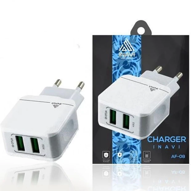 СЗУ iNavi 2в1 Micro 2USB / 2.5A (AF-08) (белый)