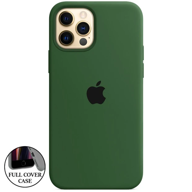 Силіконовий оригінальний круглий чохол для Apple iPhone 12 Pro Max (52) оливковий.