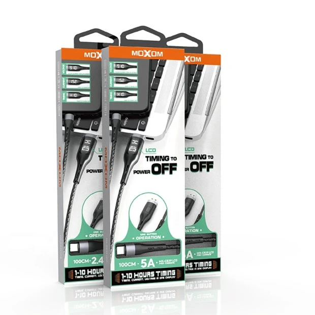 USB-кабель Moxom MX-CB39 (Lightning) з LED-кнопкою (чорний)