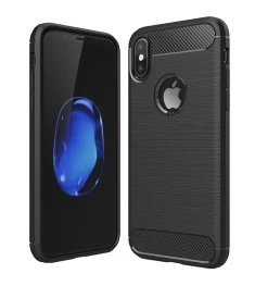 Силикон Polished Carbon Apple iPhone X / XS (черный)