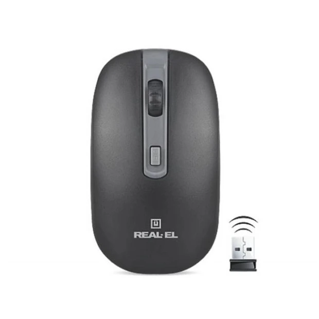 Бездротова миша Real-El RM-303 G20 2.4G (Чорний / Сірий)
